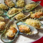 Baked Mussels With Cheesy Garlic Butter Topping